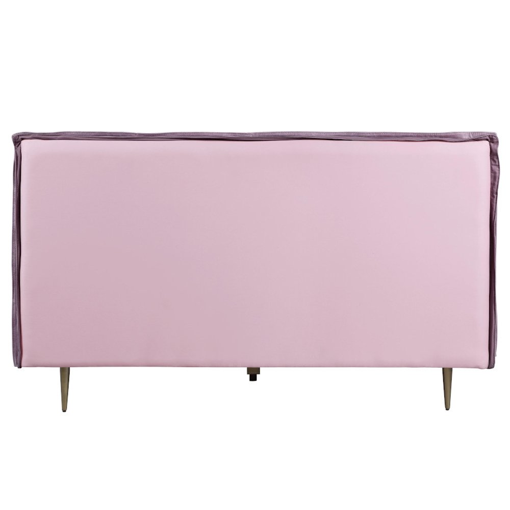 Metis Eastern King Bed, Pink Top Grain Leather