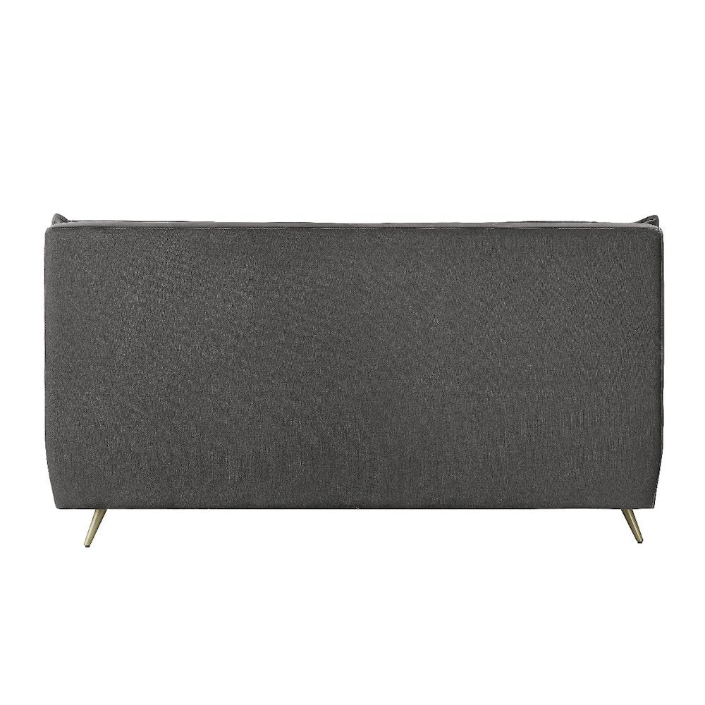 Doris Queen Bed, Gray Top Grain Leather