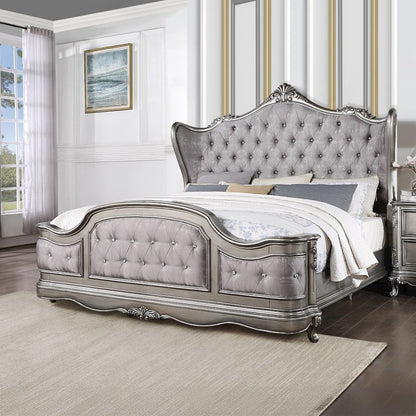 Ariadne CK Bed, Velvet & Antique Platinum