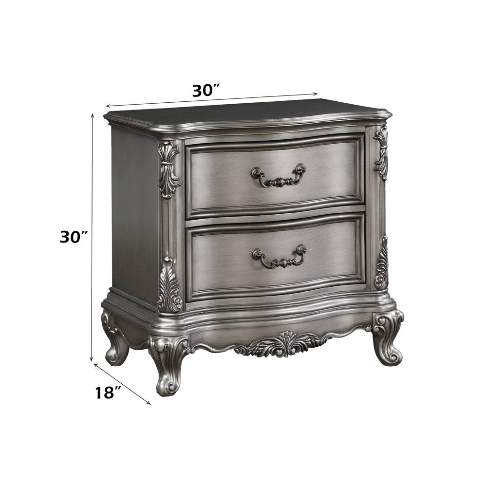 Ariadne Nightstand, Antique Platinum