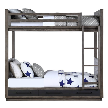 Estevon Bunk Bed (T/T) w/Storage, Gray Oak