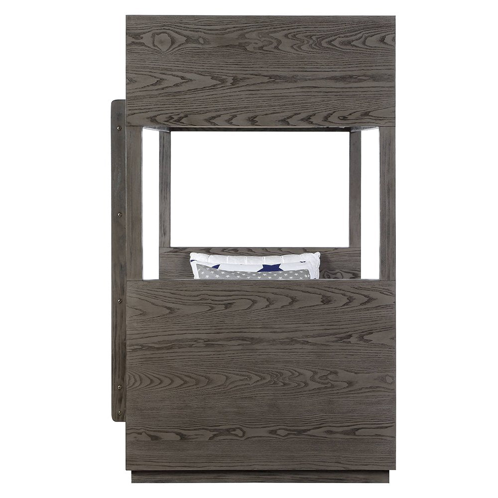 Estevon Bunk Bed (T/T) w/Storage, Gray Oak
