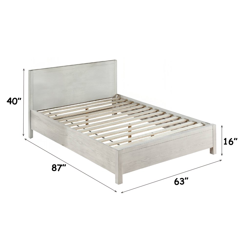Celerina Queeen Bed, Weathered White