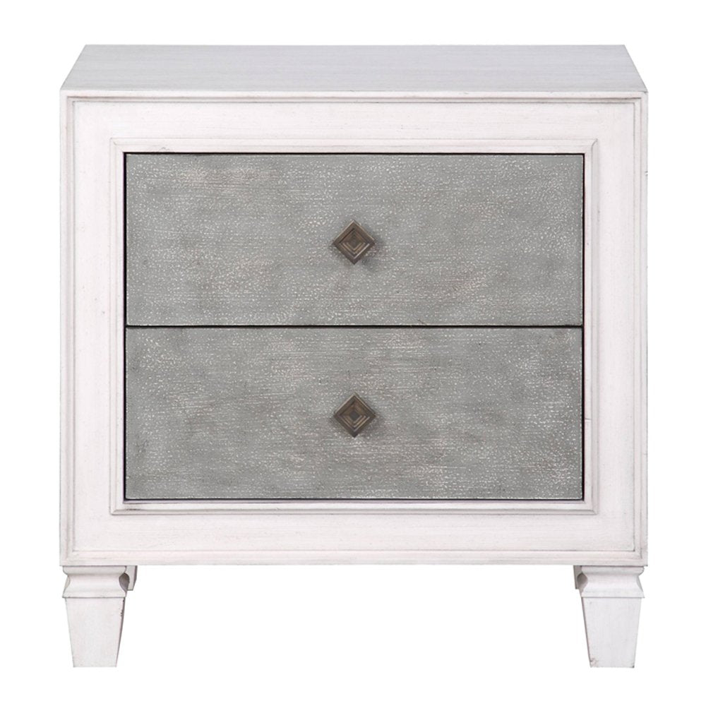 Katia Nightstand, Rustic Gray & Weathered White