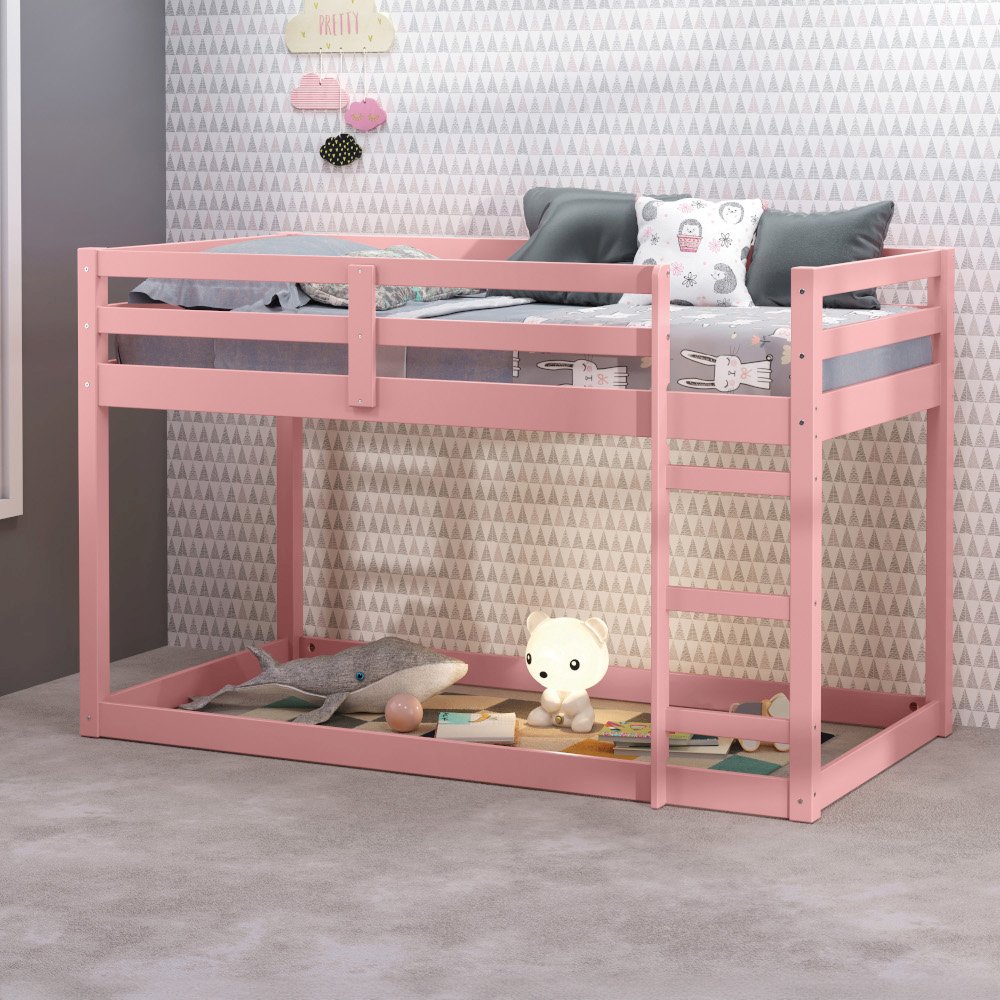 Gaston II Twin Loft Bed, Pink