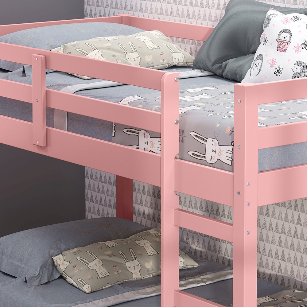 Gaston II Twin Loft Bed, Pink
