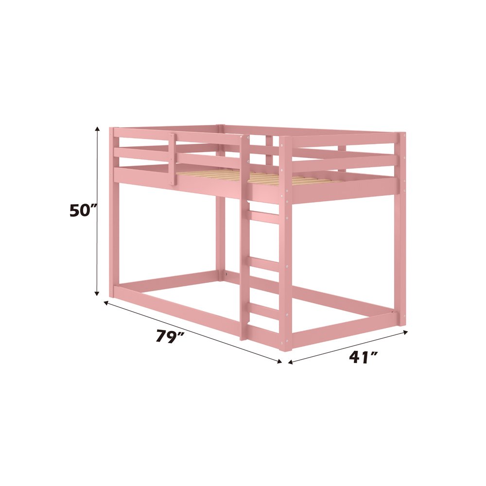 Gaston II Twin Loft Bed, Pink