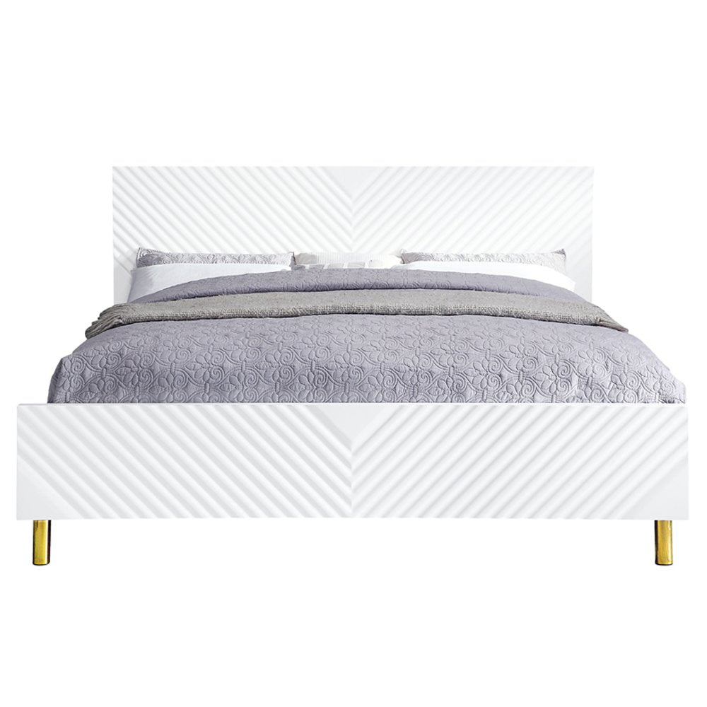 Gaines Queen Bed, White High Gloss