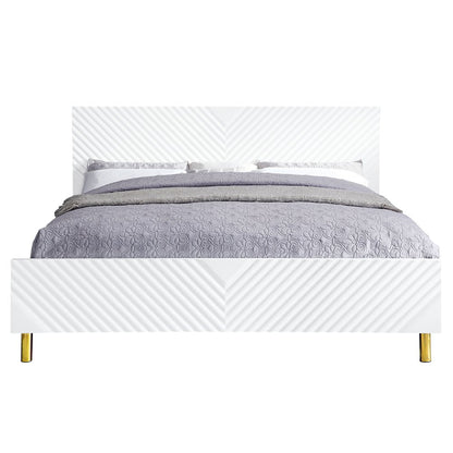 Gaines Queen Bed, White High Gloss