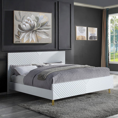 Gaines Queen Bed, White High Gloss