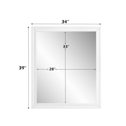 Gaines Mirror, White High Gloss