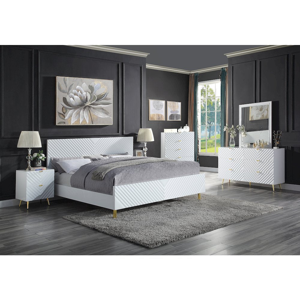Gaines Mirror, White High Gloss