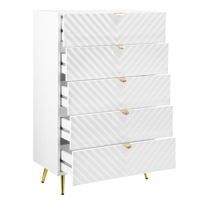 Gaines Chest, White High Gloss