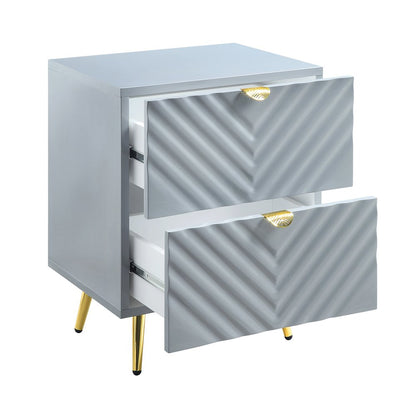 Gaines Nightstand, Gray High Gloss