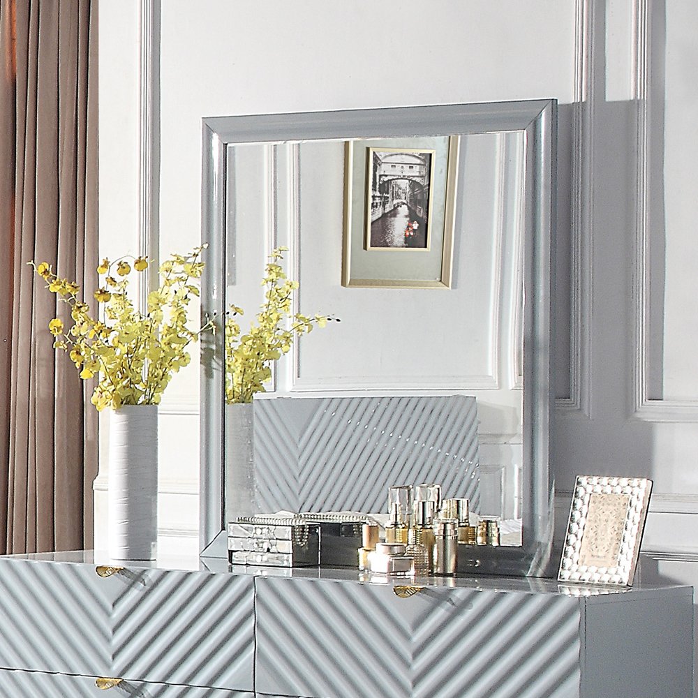 Gaines Mirror, Gray High Gloss