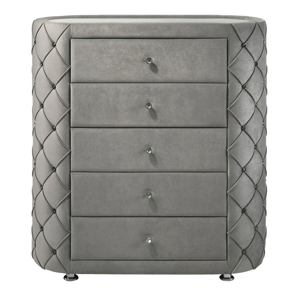 Perine Chest, Gray Velvet
