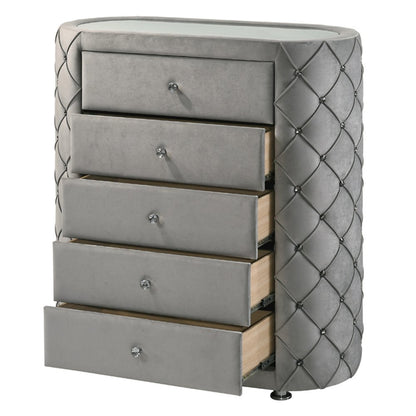 Perine Chest, Gray Velvet