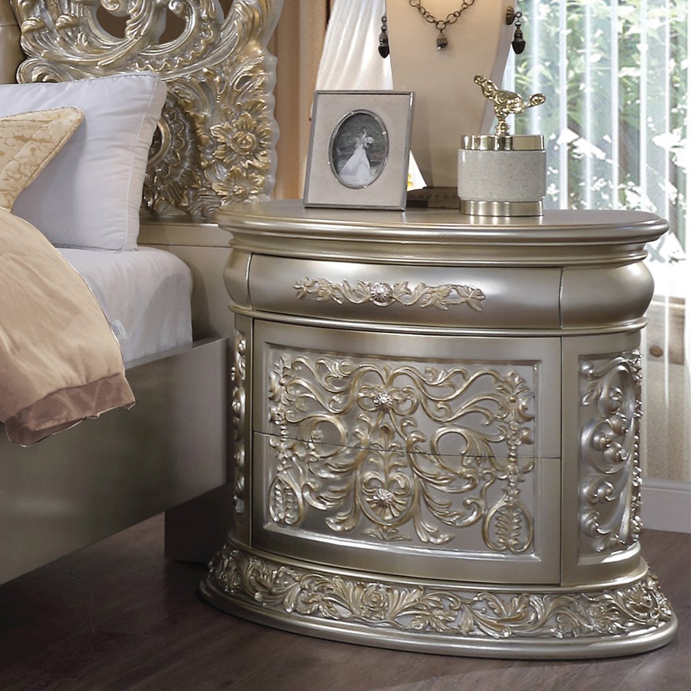 Sorina Nightstand, Antique Gold