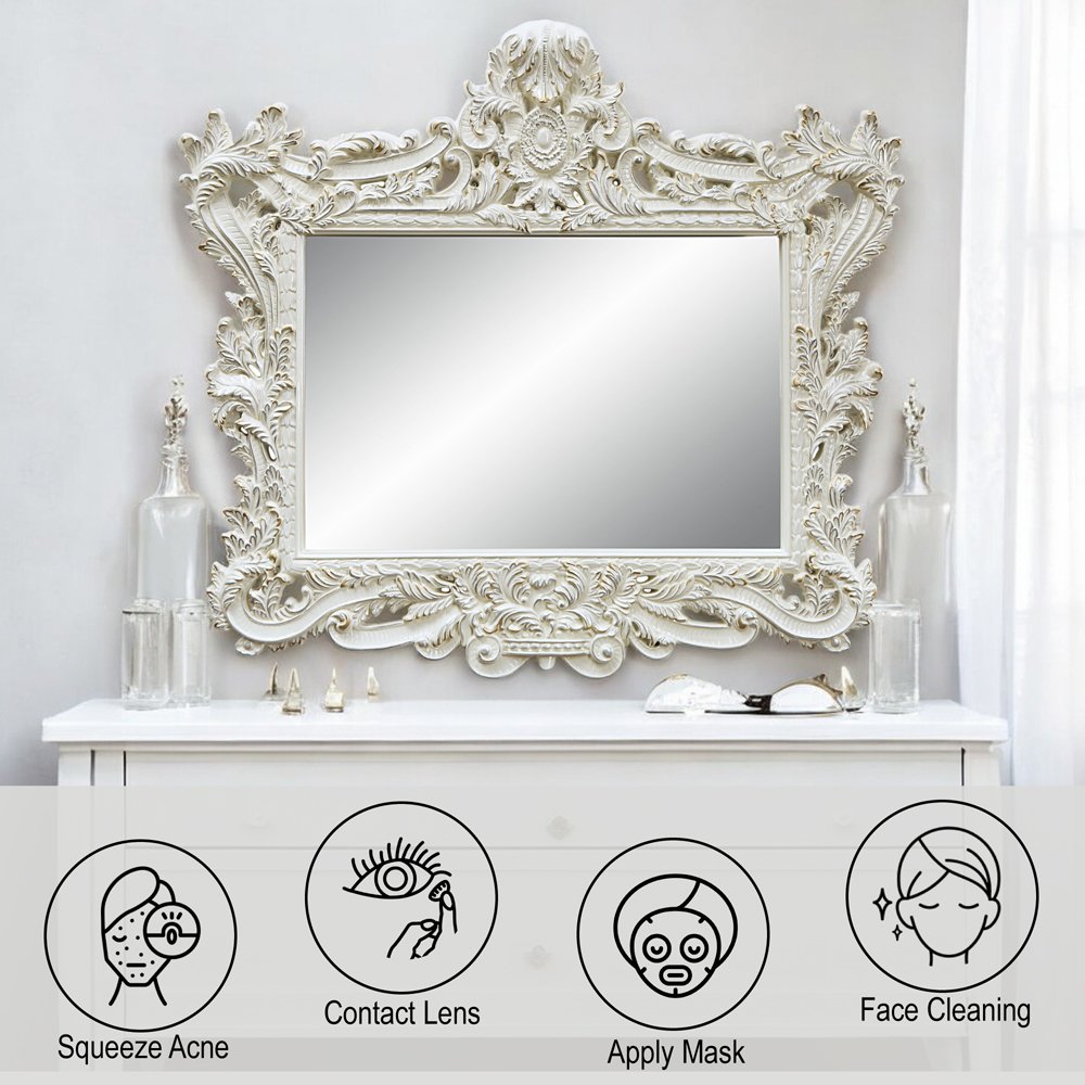 Adara Mirror, Antique White