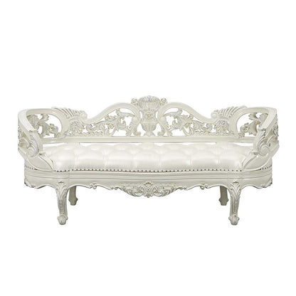 Adara Bench, Leatherette & Antique White