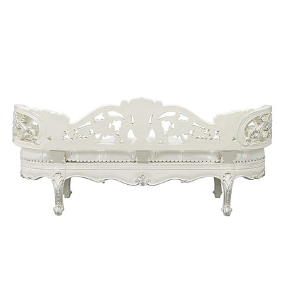 Adara Bench, Leatherette & Antique White