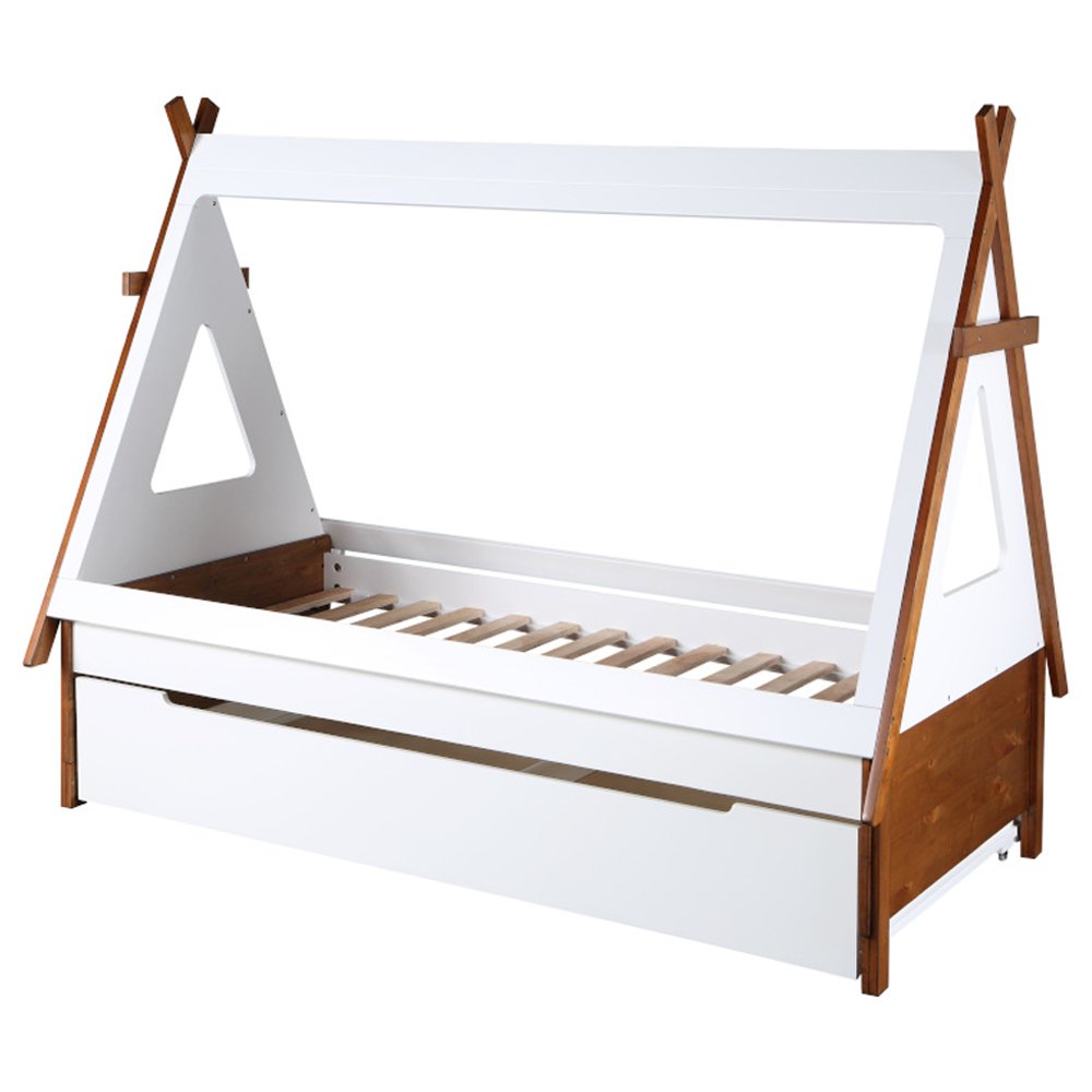 Loreen Twin Bed, Oak & White