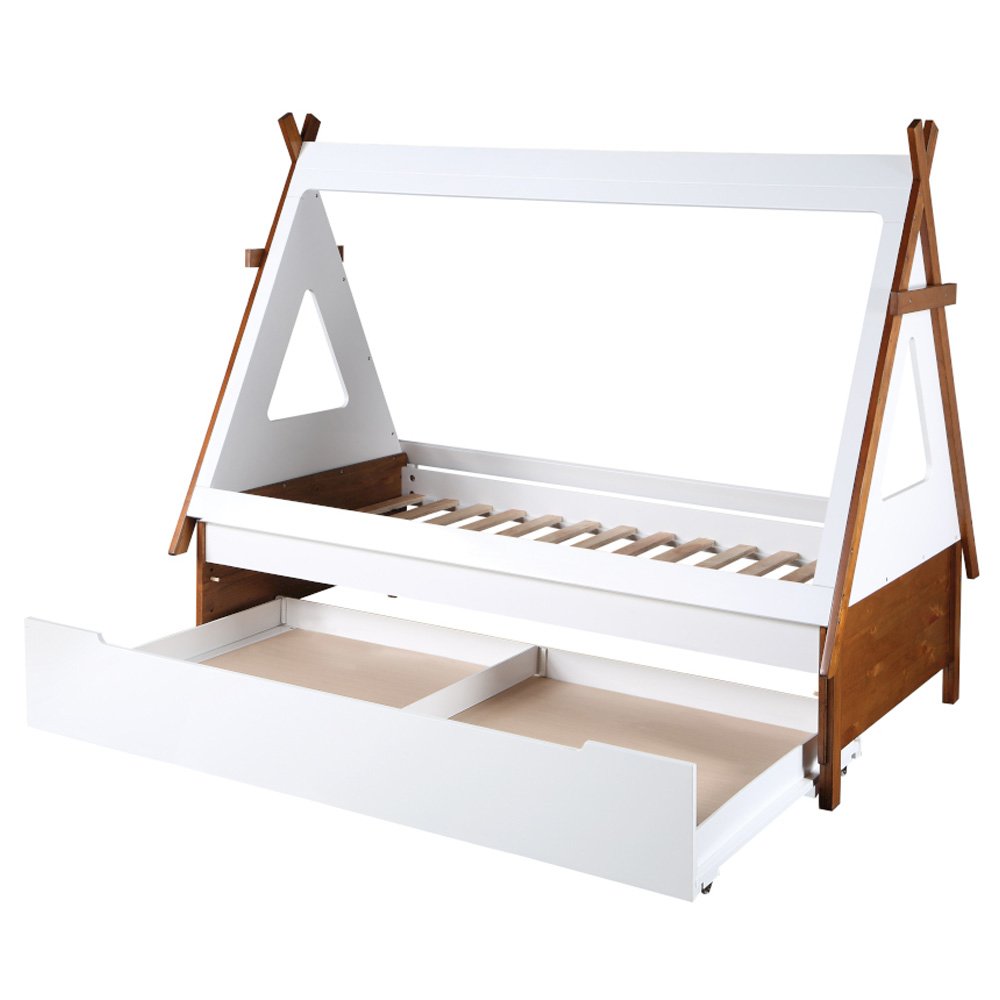 Loreen Twin Bed, Oak & White