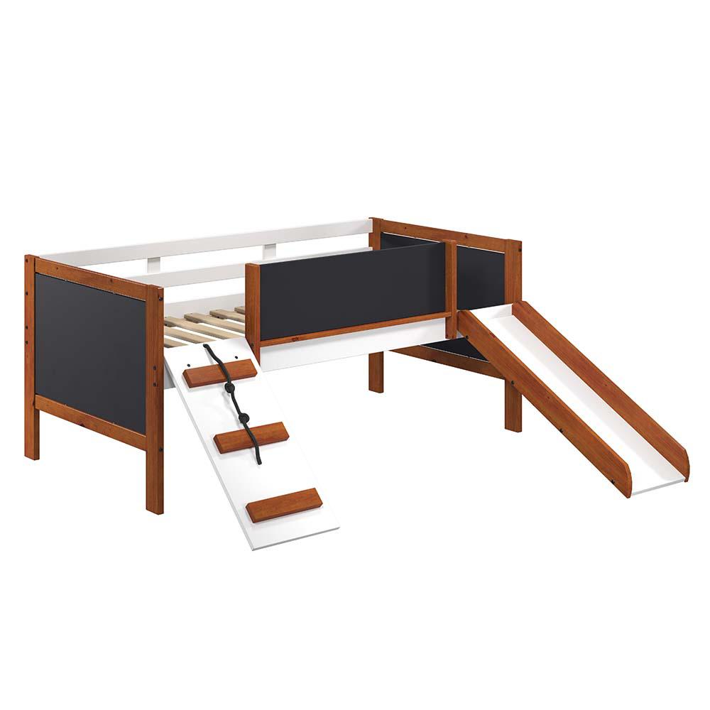 Aurea Twin Loft Bed, Cherry Oak & White