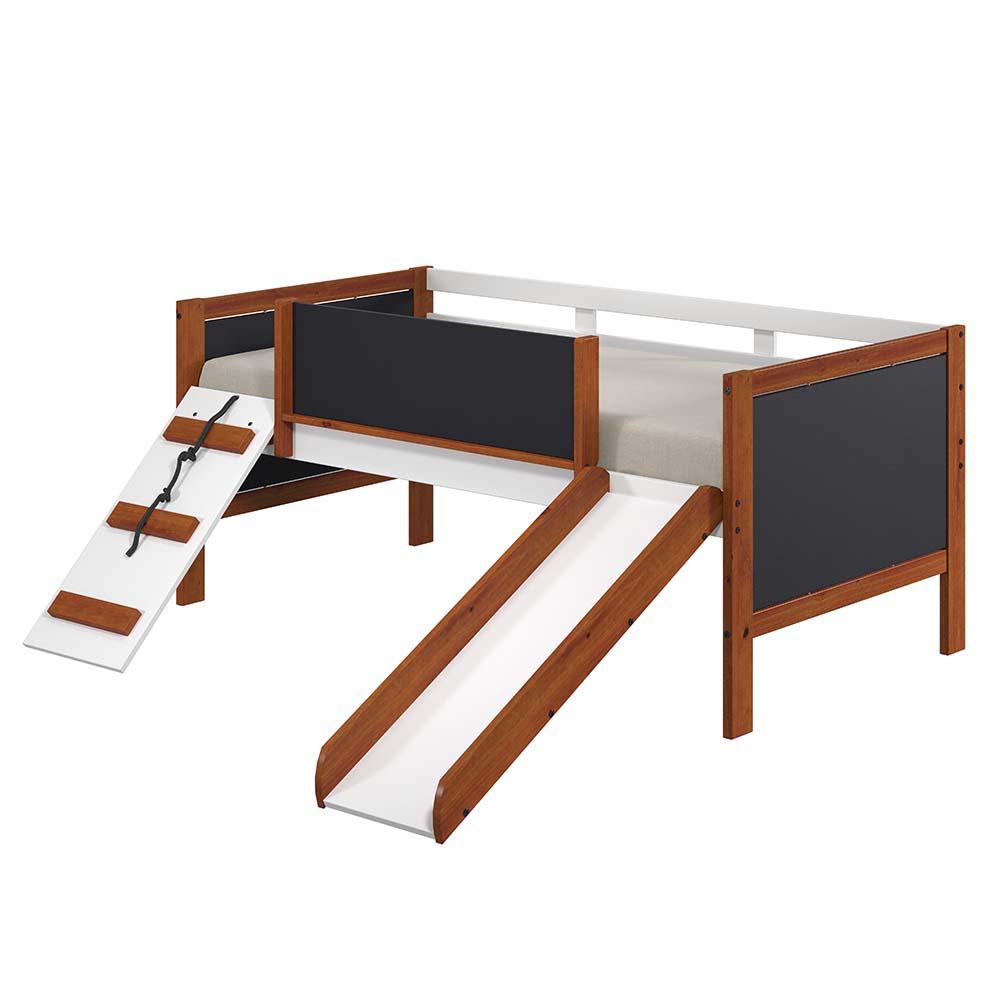 Aurea Twin Loft Bed, Cherry Oak & White