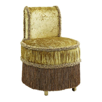 Bernadette Vanity Stool, Gold Velvet