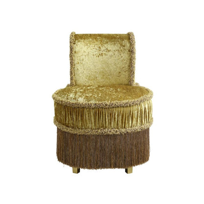 Bernadette Vanity Stool, Gold Velvet