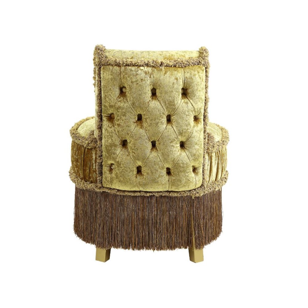 Bernadette Vanity Stool, Gold Velvet