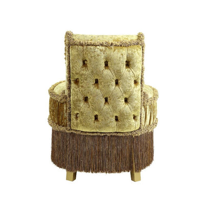 Bernadette Vanity Stool, Gold Velvet