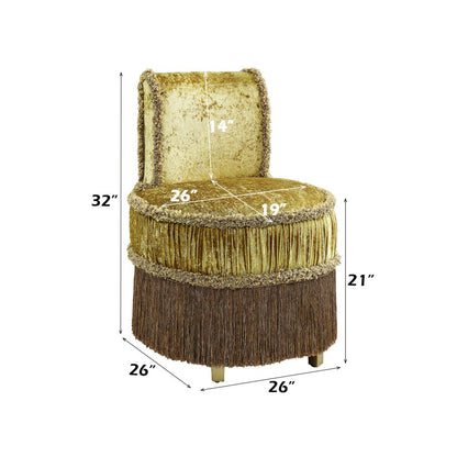 Bernadette Vanity Stool, Gold Velvet
