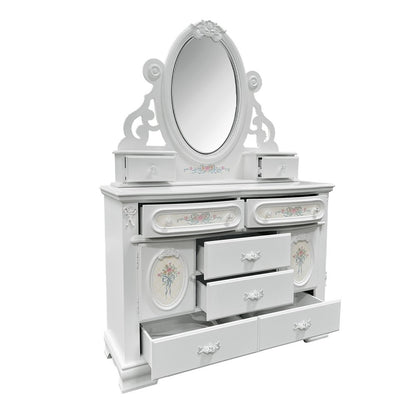 Flora Jewelry Mirror, White