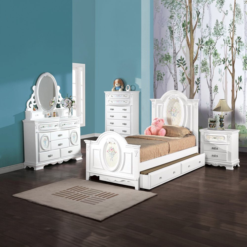 Flora Full Bed, White