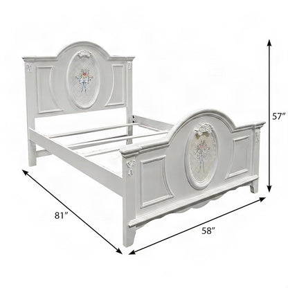 Full Size Wood Composite Platform Bed Frame, Transitional Bedframe, White