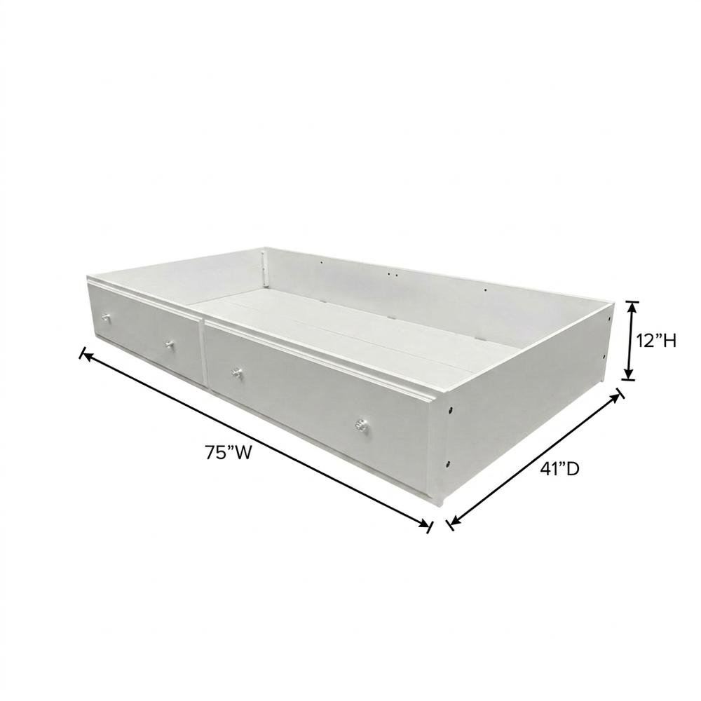 Wood Composite Twin Trundle Bed Frame, Transitional Daybed with Trundle for Kids