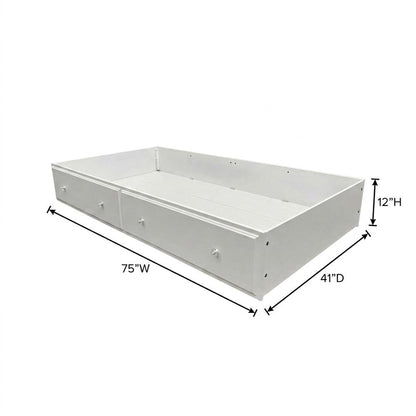 Wood Composite Twin Trundle Bed Frame, Transitional Daybed with Trundle for Kids