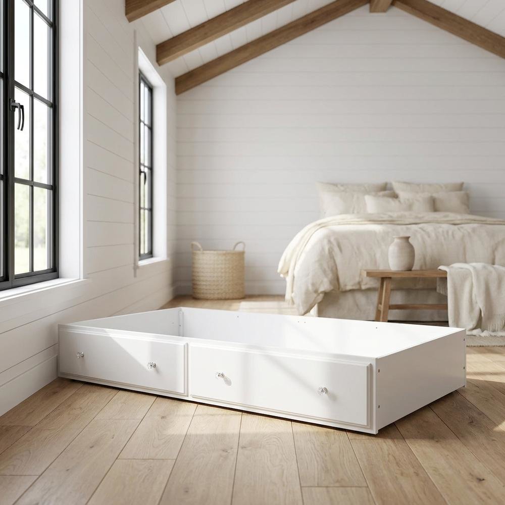 Wood Composite Twin Trundle Bed Frame, Transitional Daybed with Trundle for Kids