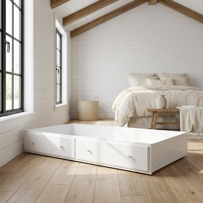Wood Composite Twin Trundle Bed Frame, Transitional Daybed with Trundle for Kids