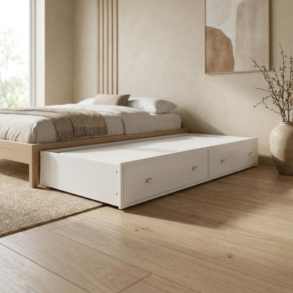 Wood Composite Twin Trundle Bed Frame, Transitional Daybed with Trundle for Kids