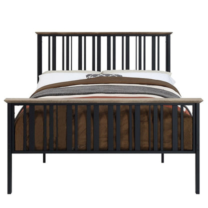 Zudora Full Bed, Antique Oak & Black