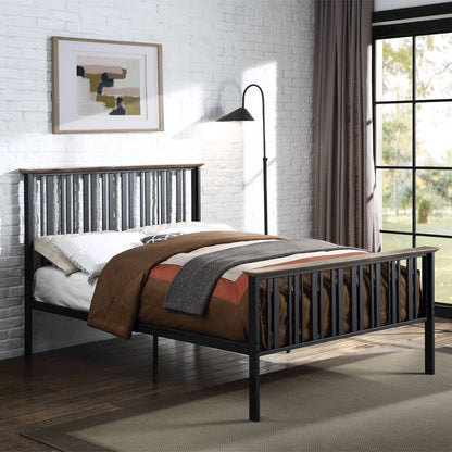 Zudora Full Bed, Antique Oak & Black