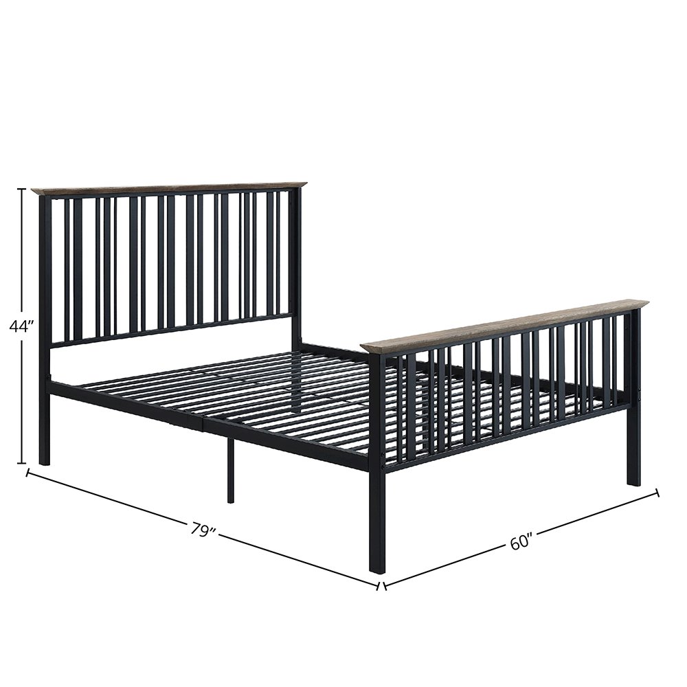 Zudora Full Bed, Antique Oak & Black