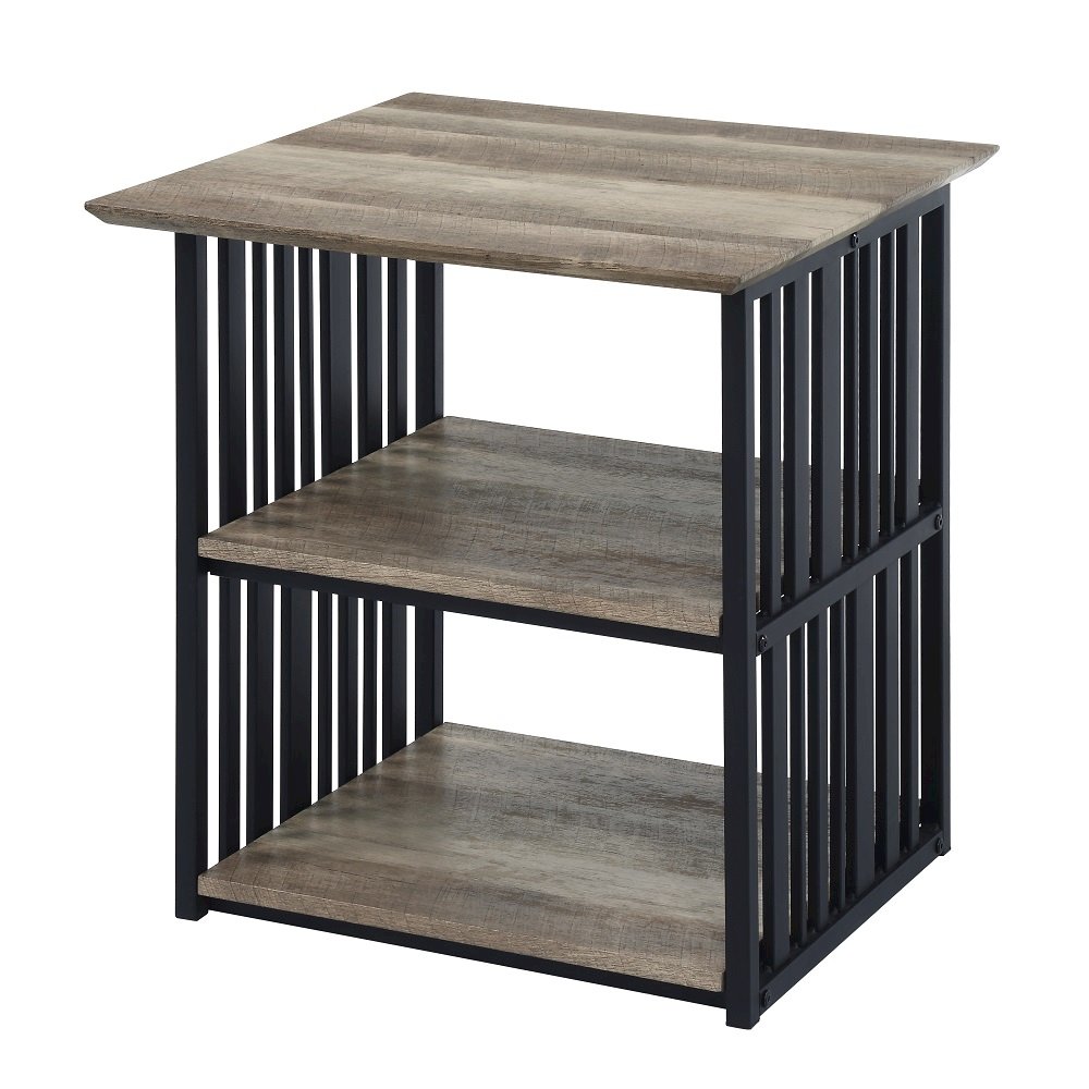 Zudora Nightstand, Antique Oak & Black