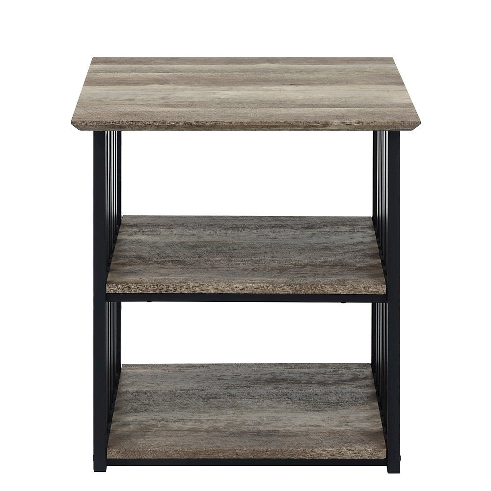 Zudora Nightstand, Antique Oak & Black