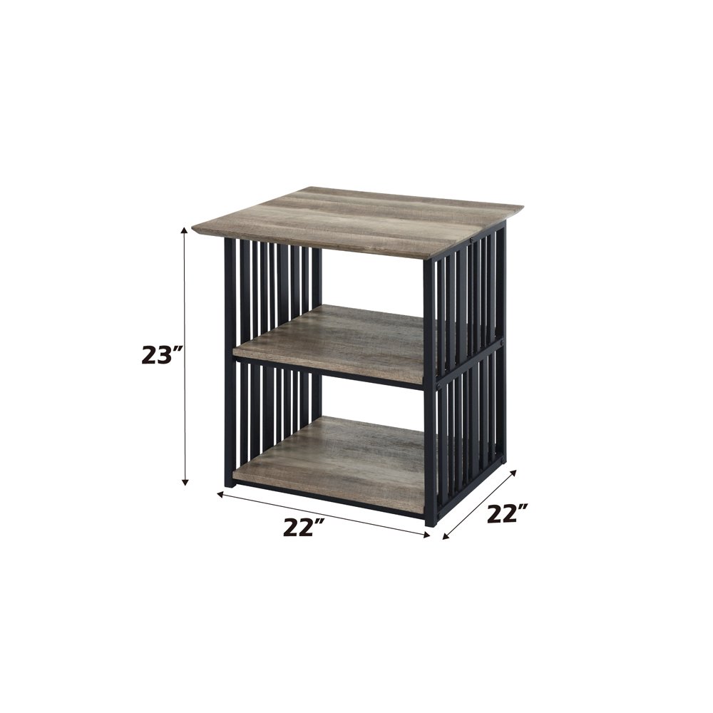 Zudora Nightstand, Antique Oak & Black