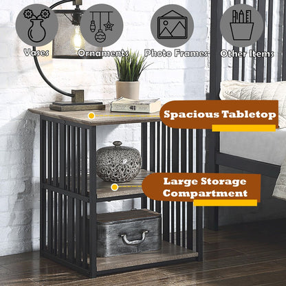 Zudora Nightstand, Antique Oak & Black
