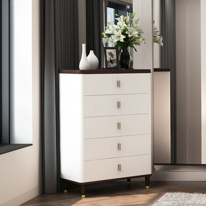 Carena Chest, White & Walnut